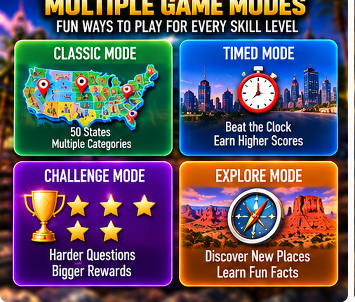 Road Trip Trivia game modes and challenge options